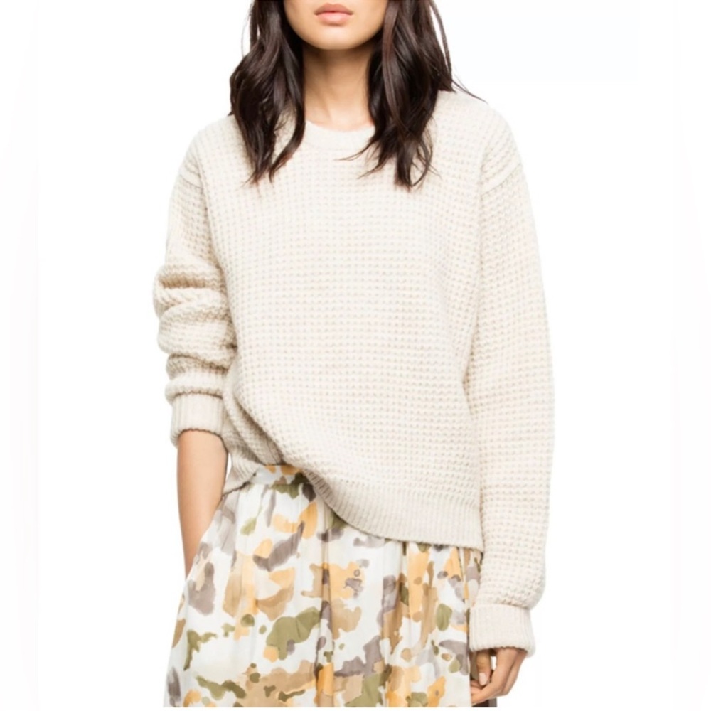 STUNNING Zadig & Voltaire Chunky Waffle Knit  Rubbed Sweater SzXS/S pricefirm!